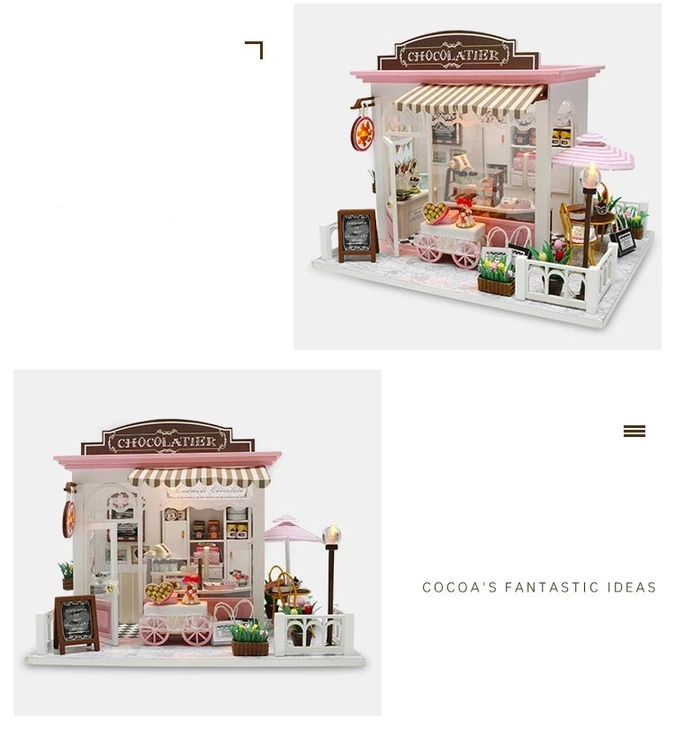 Diy Doll House Toys for Children Furniture Miniature Wooden Assembly Dollhouse casa Handmade creative  Birthday Gifts