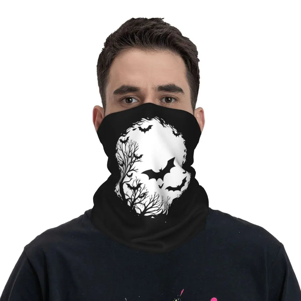 Custom Halloween Vampire Bats Winter Headband Neck Warmer Women Men Hiking Running Tube Scarf Face Bandana Gaiter