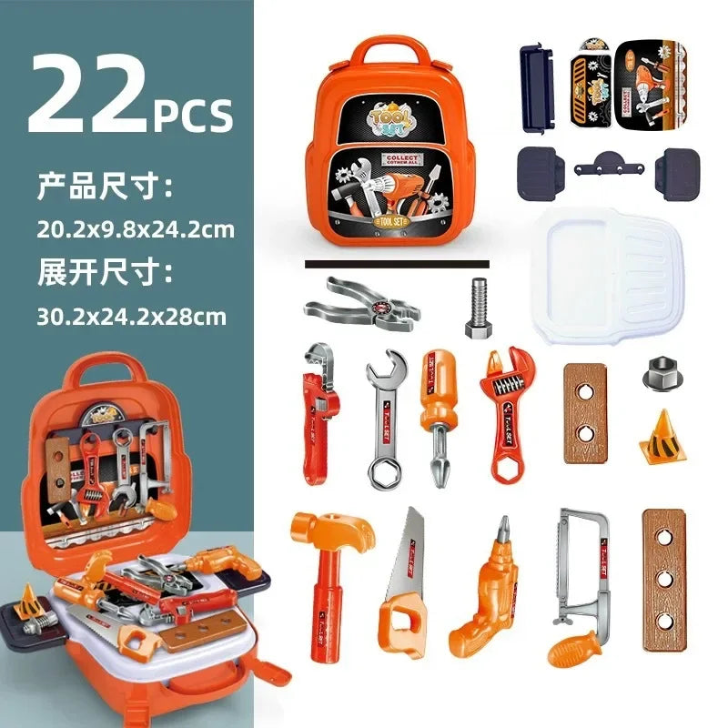 Kids Pretend Play Simulation Cooking Cosplay Toys Repair Drill Tools Cake Foods Jewelry Set Role Play Educational Toy For Kids