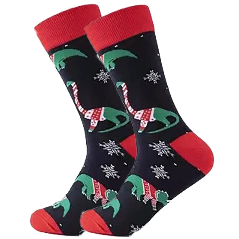 Men Women Socks Lover Christmas Halloween Celebrate Santa Elk Gift Party Biscuits Snow Happy Funny Tide Cotton Socks EU38-46