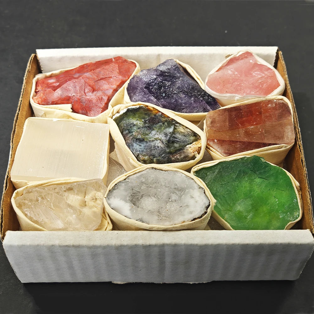 Raw Stone Crystal Set 1.6-2.4" Natural Rock Minerals Specimens Collection Decorative Amethyst Aroma Diffuser Stone