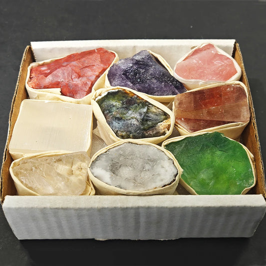 Raw Stone Crystal Set 1.6-2.4" Natural Rock Minerals Specimens Collection Decorative Amethyst Aroma Diffuser Stone