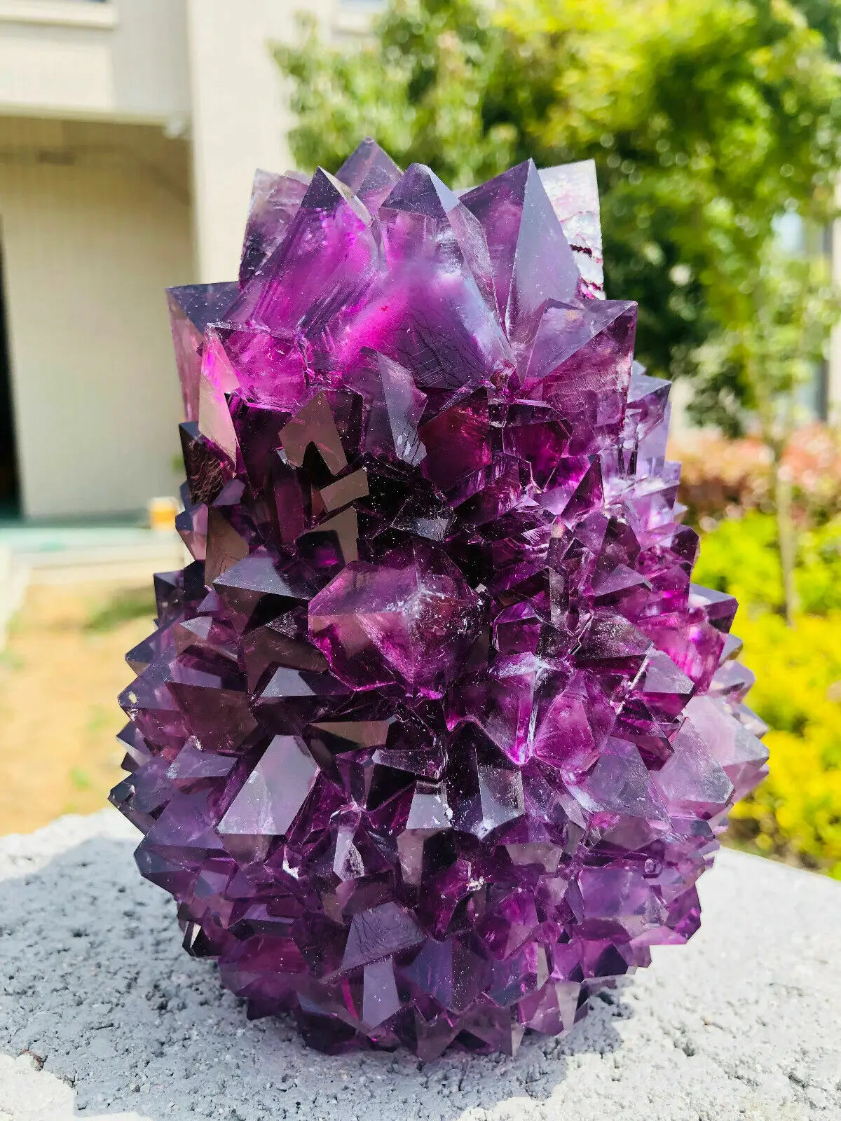 Phantom Crystal Cluster, Mineral Specimen, Purple Potatin Alum, Octahedral Crystals, Brilliant Crystals, Home Decoration