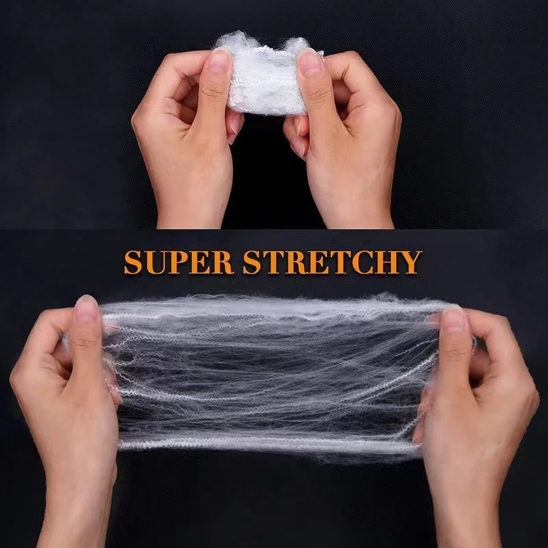 Spider Web Super Stretch Cobwebs with Fake Spiders Halloween Decorations Artificial Scary Party Scene Decor Horror House Props