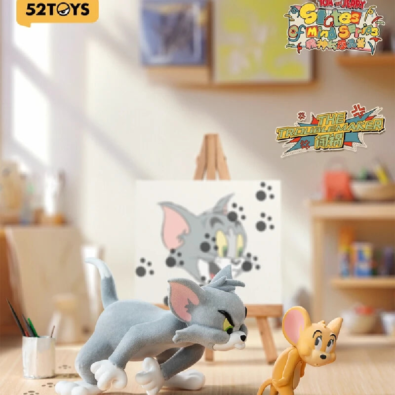 Original 52toys Tom - Jerry Mental State Tasting Blind Box Handmade Desktop Ornament Scene Building Props Toys Gifts Mystery Box