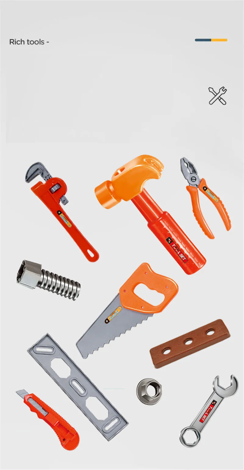 Kids Pretend Play Simulation Cooking Cosplay Toys Repair Drill Tools Cake Foods Jewelry Set Role Play Educational Toy For Kids