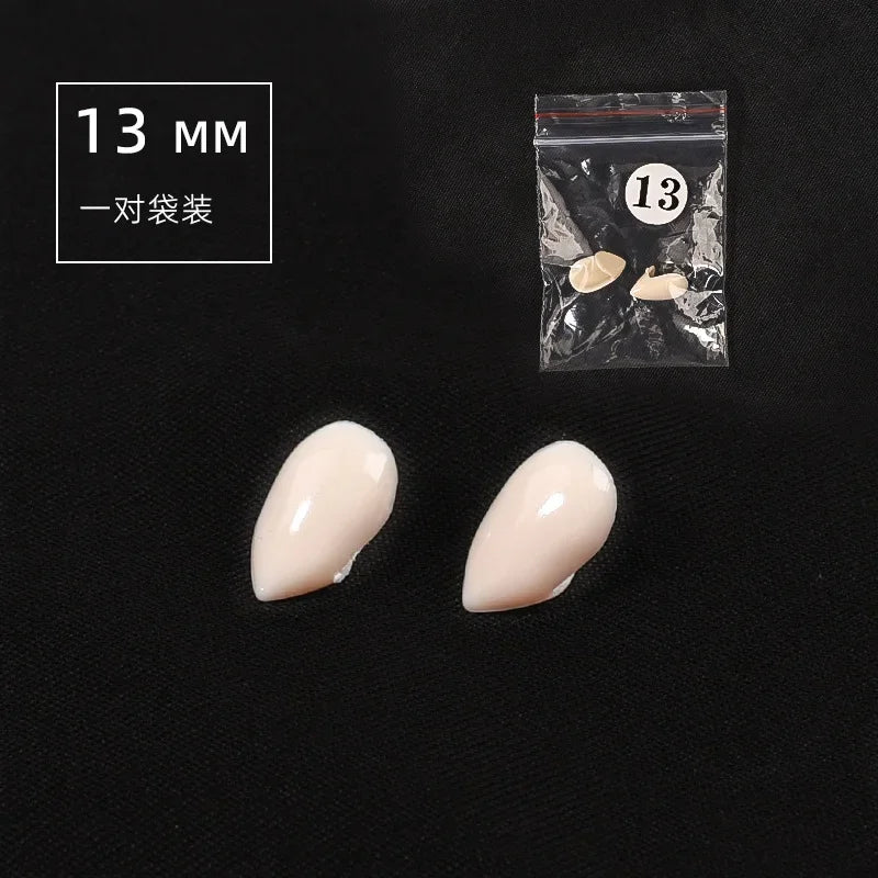 5Pairs Halloween Vampire Teeth Fangs Dentures Prop Party Costume DIY Cosplay Props Decor False Teeth Resin Fangs With Solid Glue