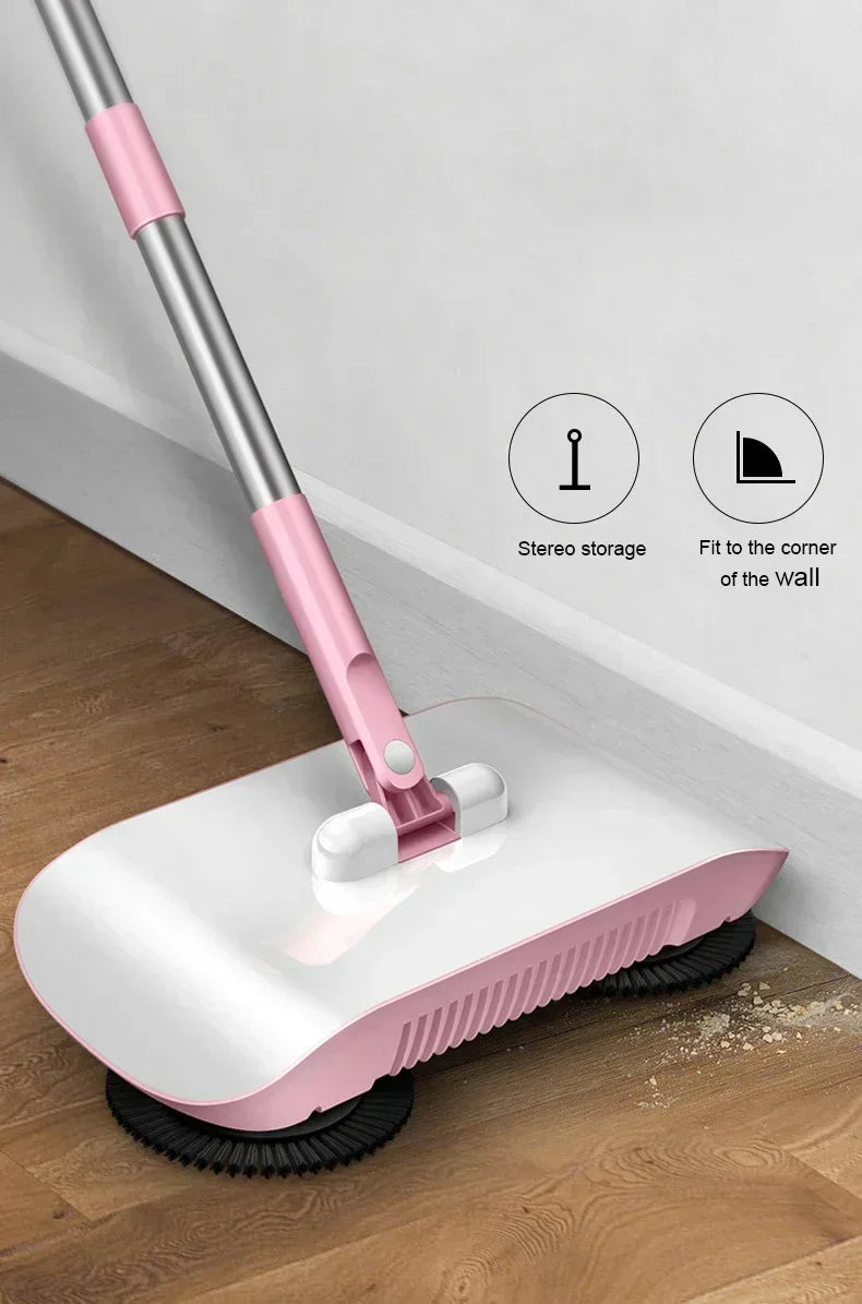 Household Cleaning Essentials - Push Broom and Mop Combo, Walk-Behind Sweeper Household Cleaning Home 2-in-1 Sweeper