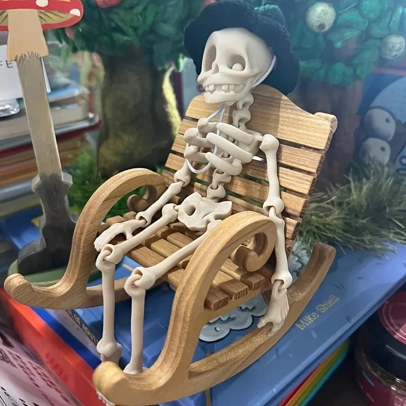 1Pc Magnetic Poseable Skull Fridge Magnet Funny Halloween Gift Easter Kitchen & Dining Decor Home Accessory, Quirky Decor