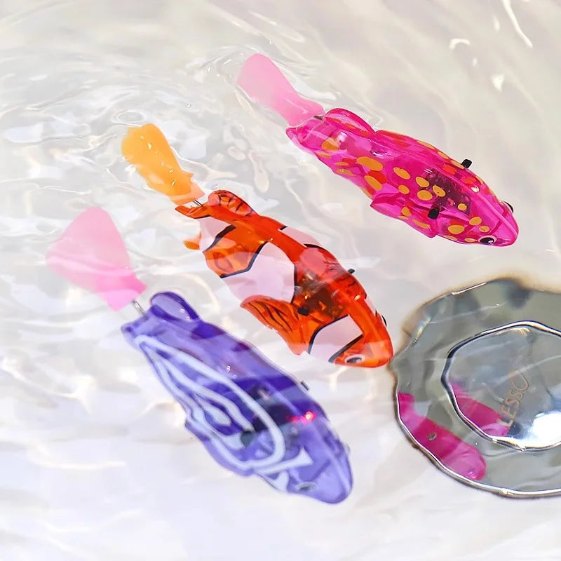Children's Electronic Toys Can Swim In Water With Colorful Fish And Nostalgic Flip Imitation Mobile Phone Girl Gift