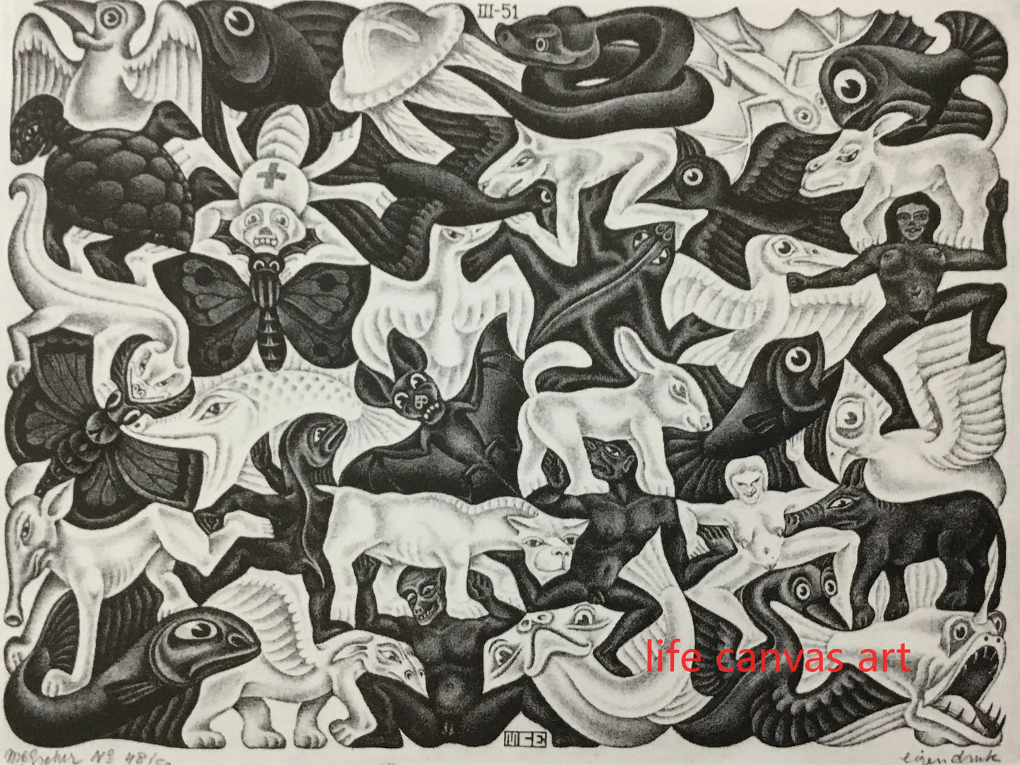 Abatract Style Artworks M.C. Escher MC Escher Eyes Rind Art Poster Canvas Painting Wall Prints Picture Living Room Home Decor