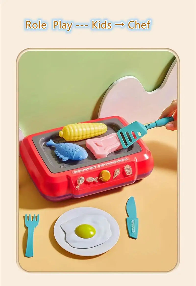 DIY Kitchen Cooking toy Set with 20pcs Multi-functional Induction Children's Play House Food Toys for Parent-child fuuny Gifts