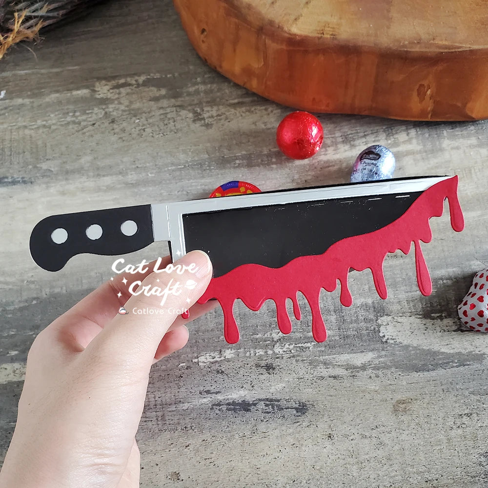 Catlove Halloween Candy Box Knife Metal Cutting Dies Scrapbooking Stencil Die Cuts Card Making DIY Craft Embossing New Dies For