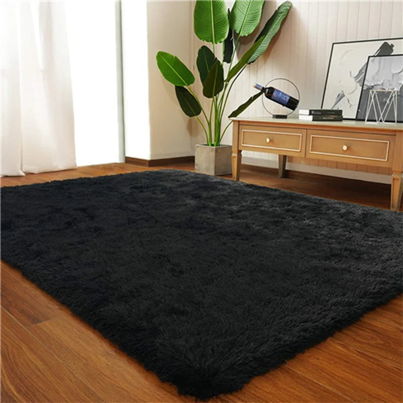 Nordic Furry Rug Bedroom Carpet Living  Room Modern Decoration Hairy Carpets Large Size Black Gray Pink Beige Non Slip Mat