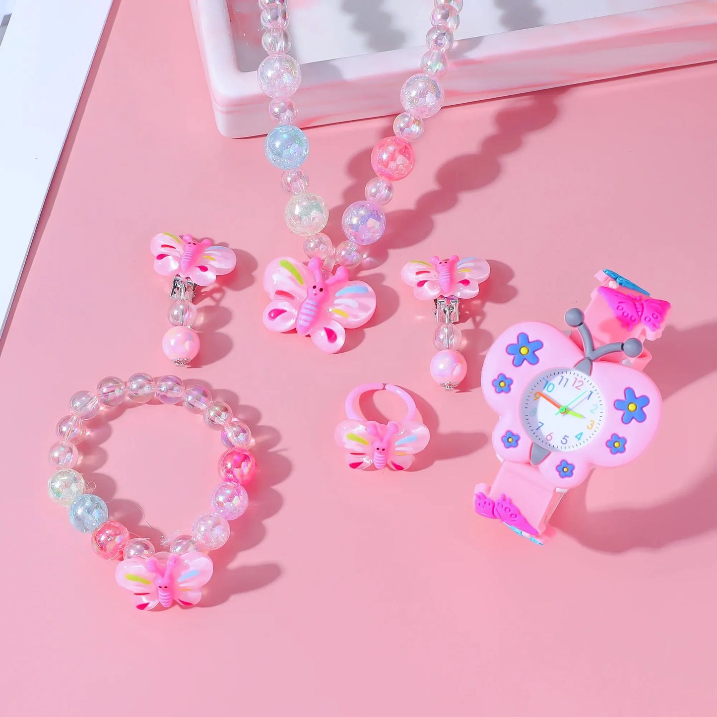 Popular Children's Butterfly Quartz Watch Set