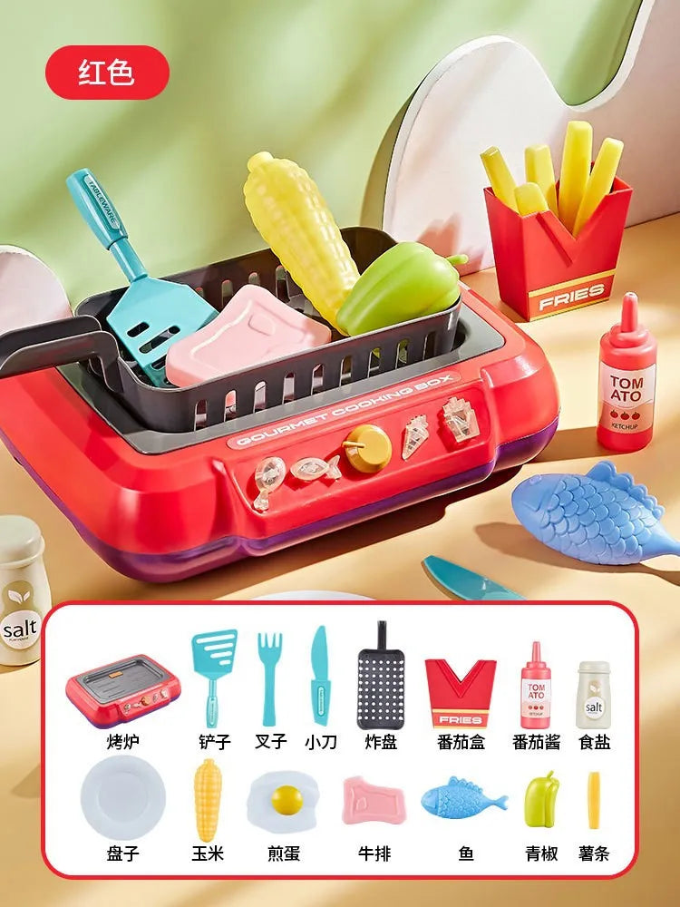 DIY Kitchen Cooking toy Set with 20pcs Multi-functional Induction Children's Play House Food Toys for Parent-child fuuny Gifts
