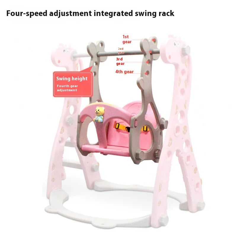 Household Children's Toys Slide Indoor Outdoor  Family Playground  Props Cartoon Giraffe Combination Swing Toys Gift for Kids