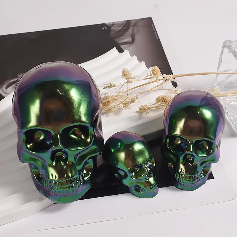 Skeleton Head Epoxy Resin Mold Halloween Candle Making Keychain Pendants Skull Shape Pendants Epoxy Silicone Molds Jewel Making