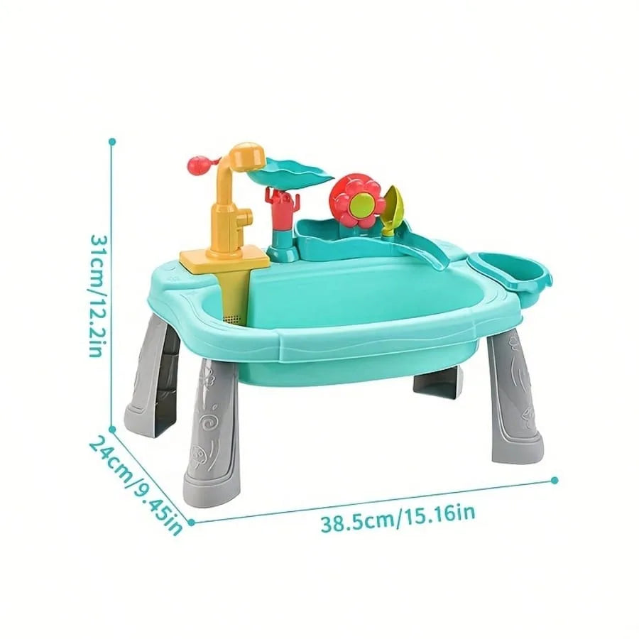 Play Sink With Running Water, Mini Water Table For Toddlers, Upgraded Faucet And Play Dishes, Children Electric Dishwasher Toy