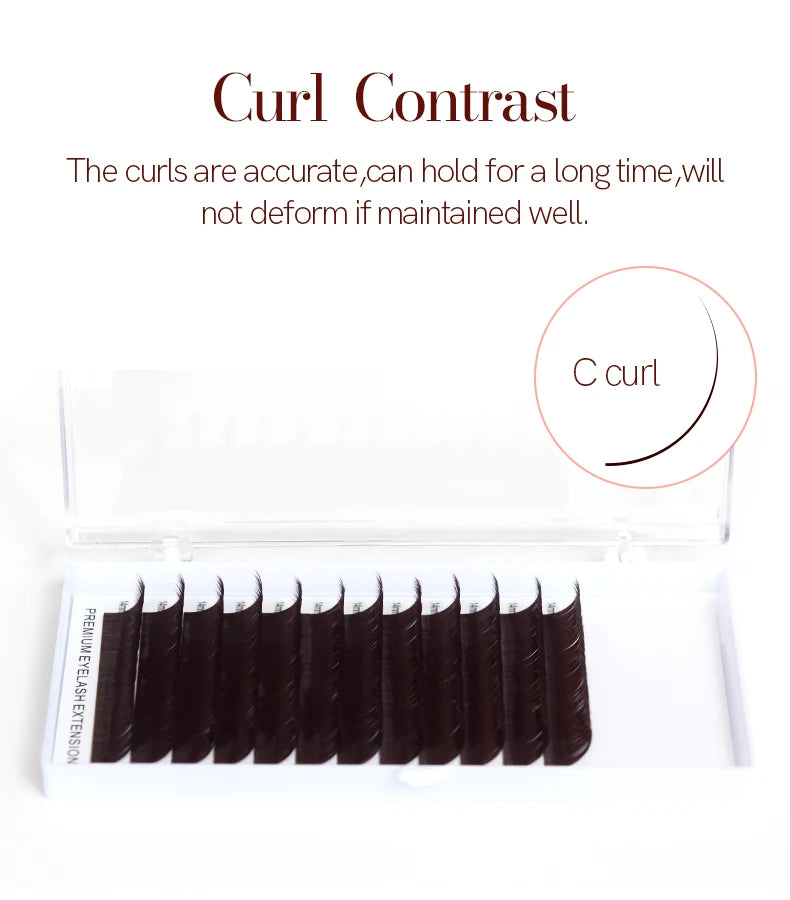 H&L SINCE 1990 12 Rowsblack brown eyelashes, double pointed eyelashes makeup tool,  professional false eyelashes