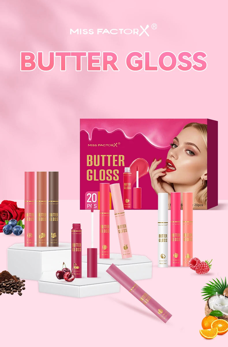 20pcs/box of 10 color moisturizing lip gloss - Long lasting moisturizing, glossy effect, essential for beauty care