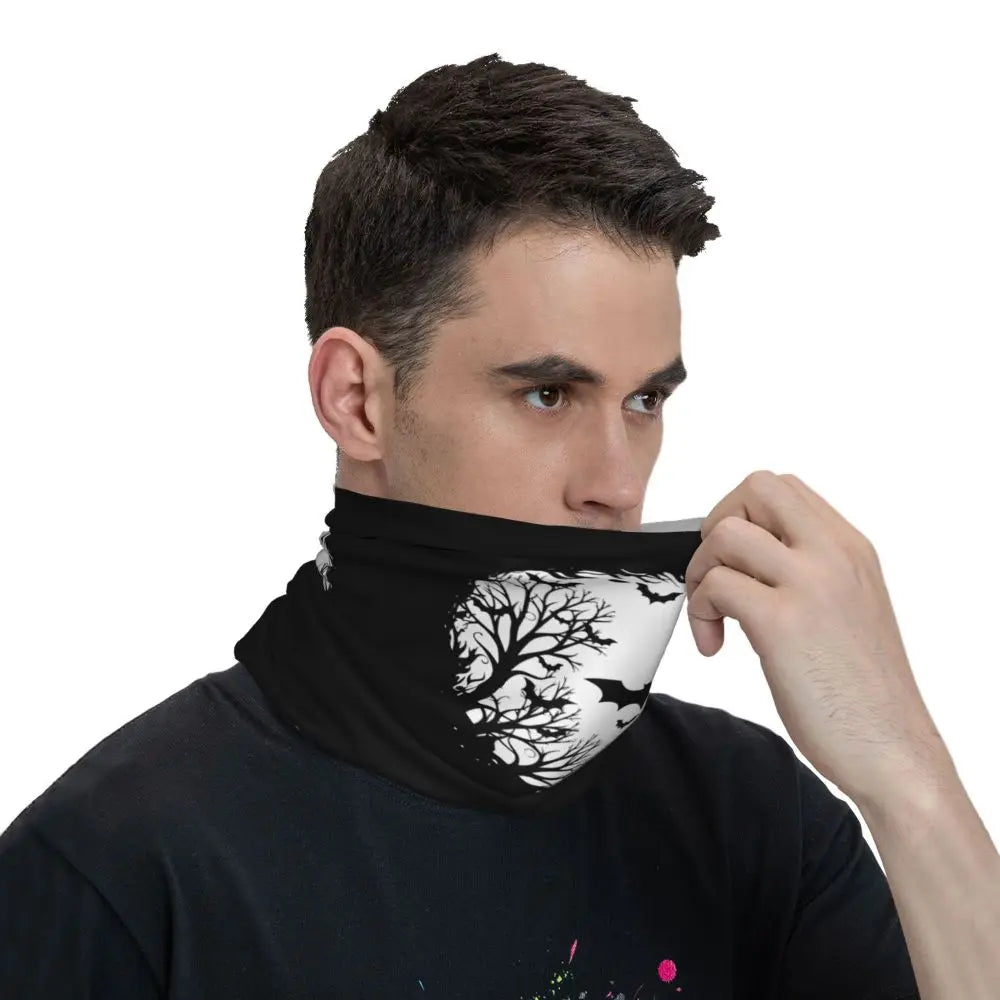 Custom Halloween Vampire Bats Winter Headband Neck Warmer Women Men Hiking Running Tube Scarf Face Bandana Gaiter