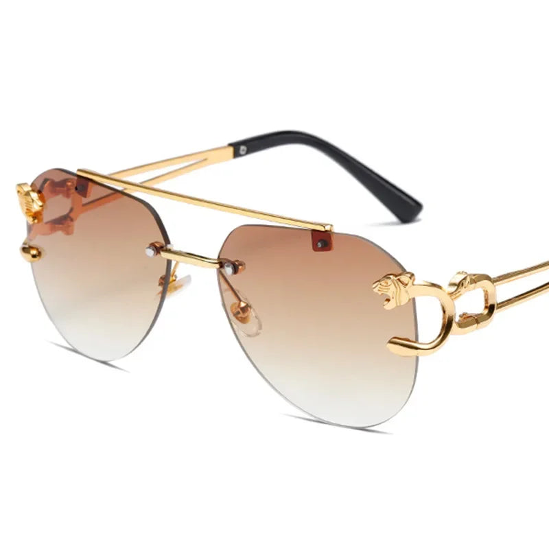 2024 Luxury Brand Sunglasses Men Retro Driving Sunglasses for Women Fashion Rimless Sun Glasses Uv400 Gafas De Sol Hombre