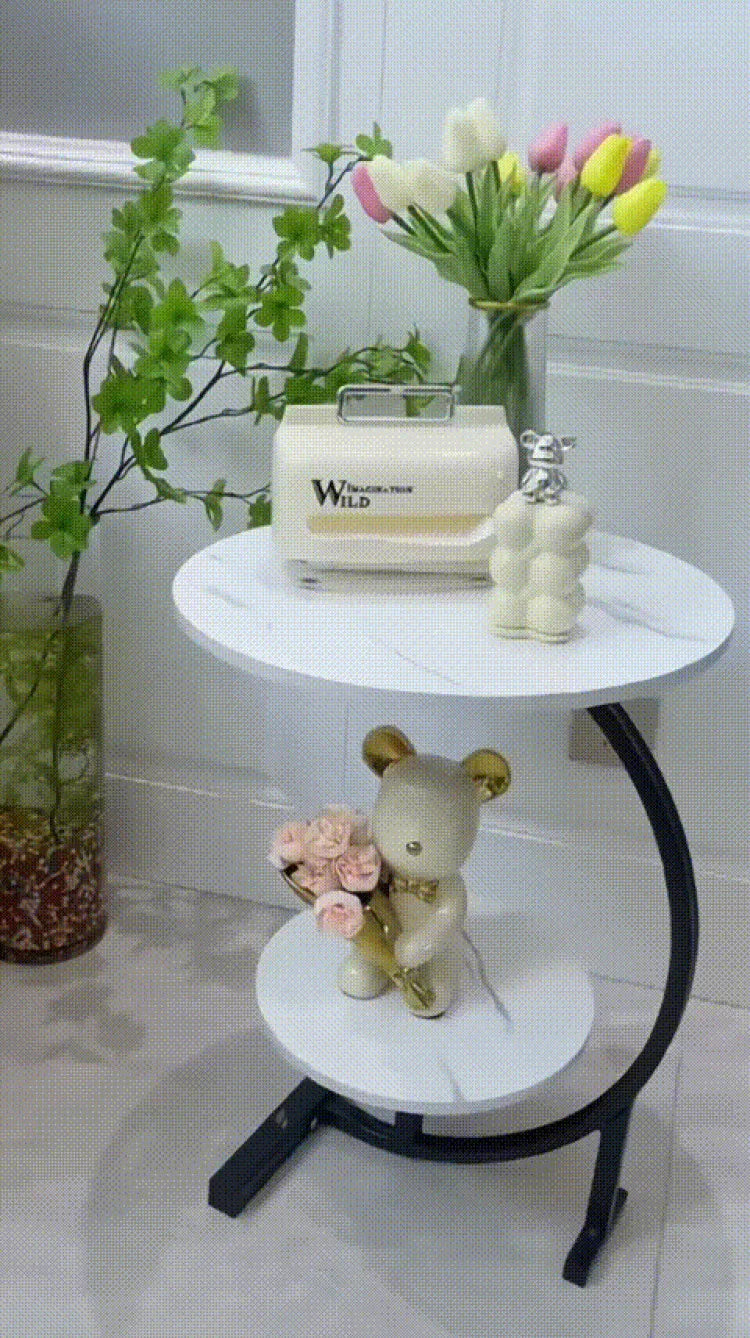 Household Mini Coffee Table Light Luxury Movable 2layer Sofa Side Table Bedside Storage Shelf Balcony Coffee Table Shelves