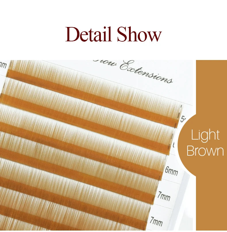 SONG LASHES  High Quality Straight Curvate Eyebrow Extensions False Eyebrow 12 lines Brown Color Eyebrow Extension