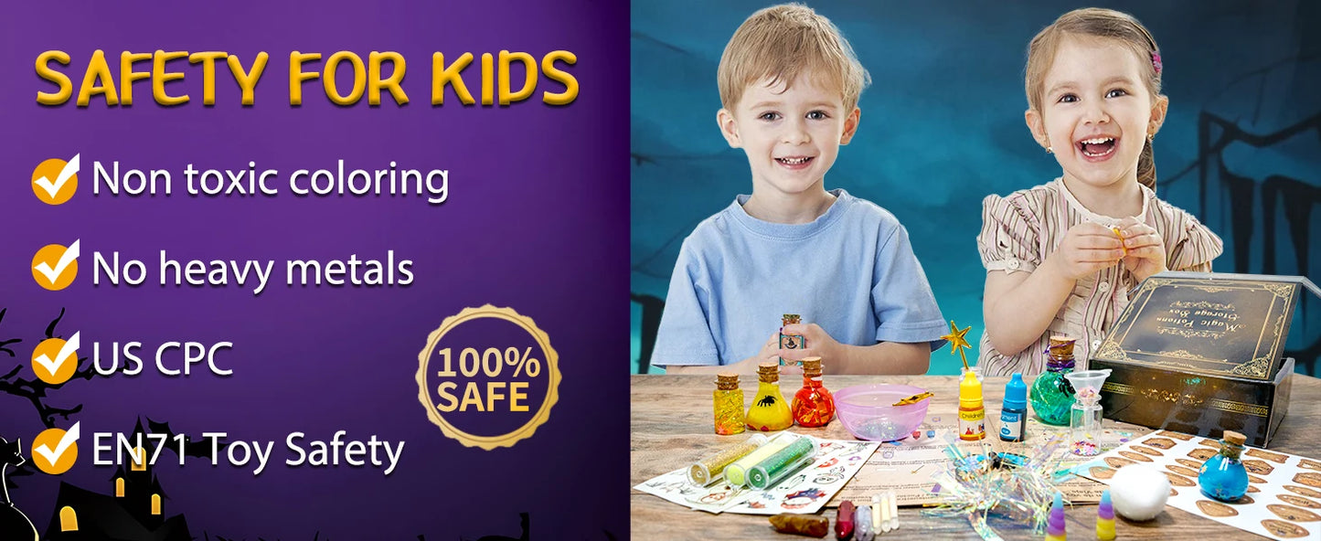 DIY Fairy Magical Potions Kit Horror Halloween Christmas Gifts Witches' Magical Color Changing Freezing Potions Art Craft Kit