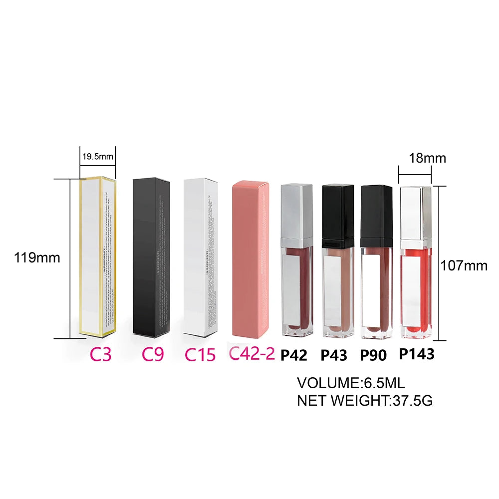 Lip Gloss with Led Light and Mirror Private Label Lipstick Liquid Shiny Colors P42 P43 P90 P143