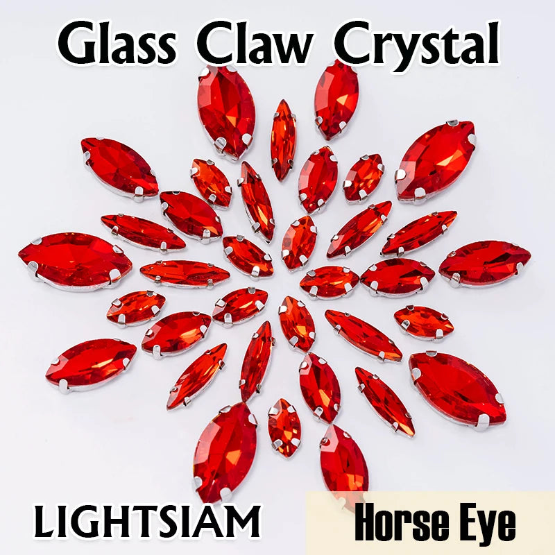 DUCrystal 50pcs/pack Mix Size Glass Crystal Sew On Rhinestones Flatback Rhinestones for Clothes Crafts Sewing Beads Decorations