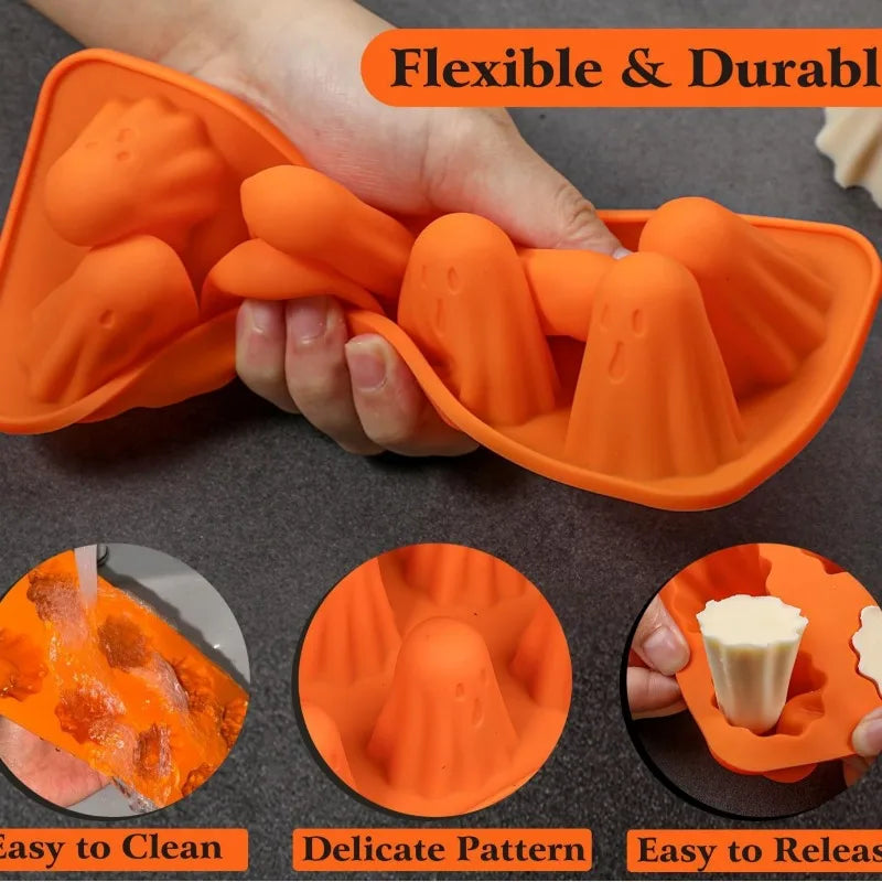 New Ghost Jello Silicone Mold Halloween Kitchen Tools Suitable for Ice Cubes, Cookies, Jelly, Chocolate Kitchen Gadgets