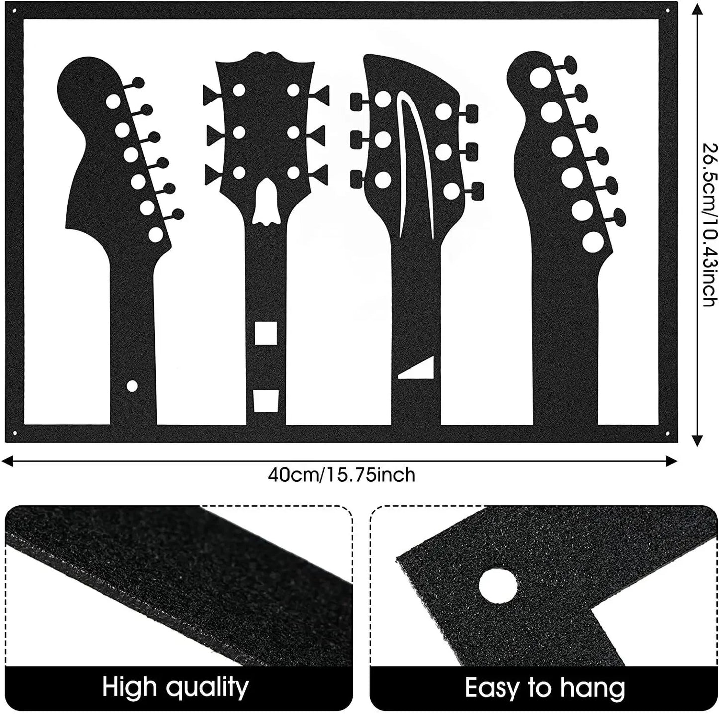 Metal Guitar Wall Art Decor Rustic Metal Guitar Art Black Guitar Metal Wall Art