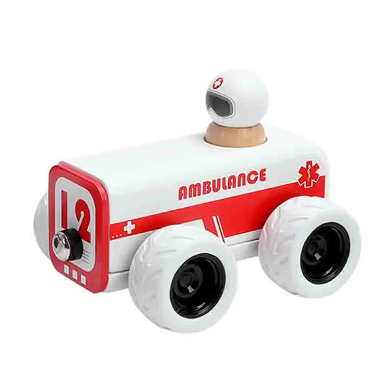 Wooden Fire Engines, Police Cars And Ambulances; Retractable Baby Strollers; Wooden Toys For Children'S Education; Birthday Gift