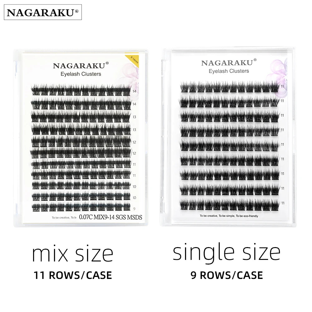NAGARAKU T50 DIY Cluster Eyelashes Segment Volume Natural Lighter Bundles Makeup Tools Grafted At Home
