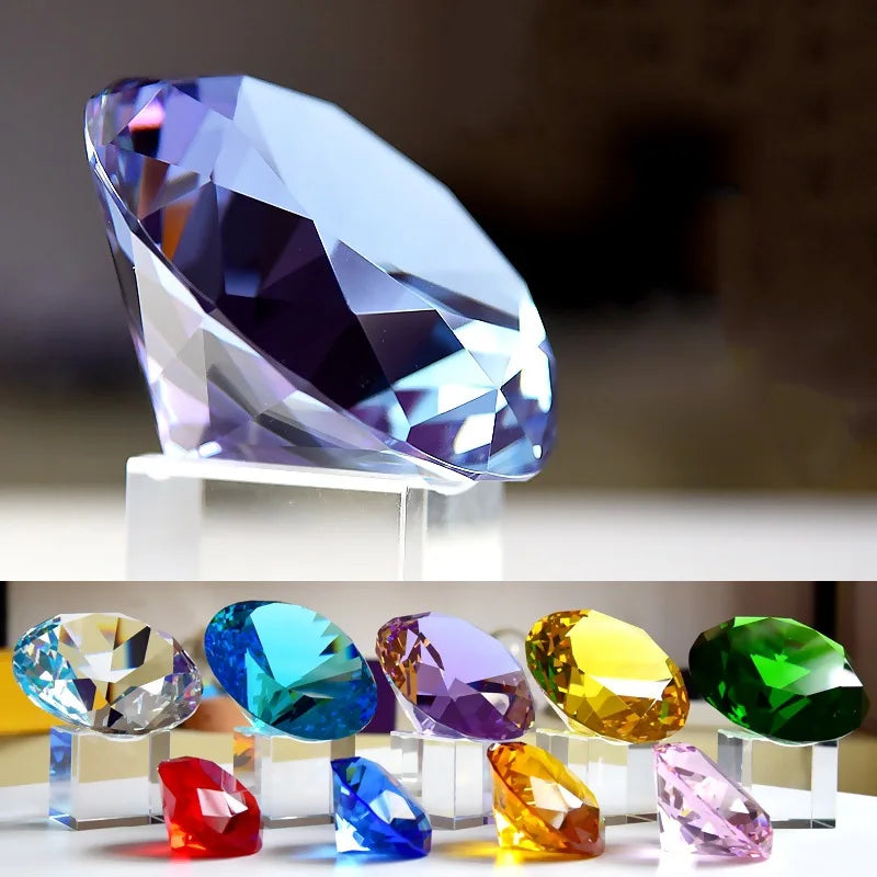 Crystal Glass Marbles Diamond  30mm Crafts Ornament Jewelry Home Decor Accessories Gift