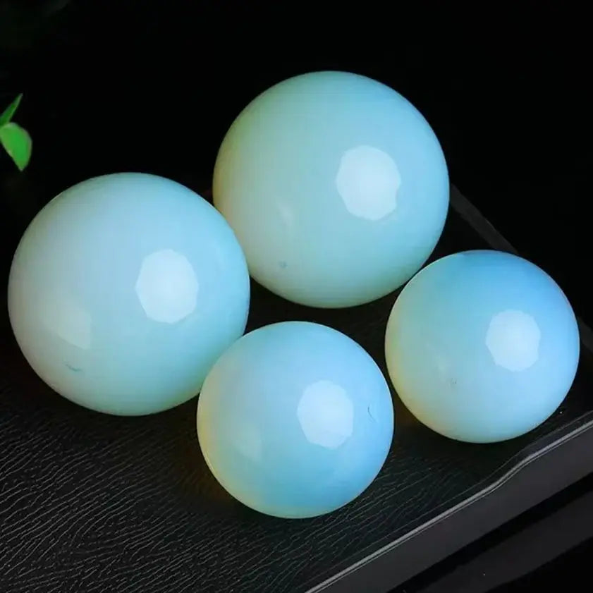 Natural White Opal Crystal Sphere Ball Energy Stone Healing Sphere Decor Meditation Spiritual Healing