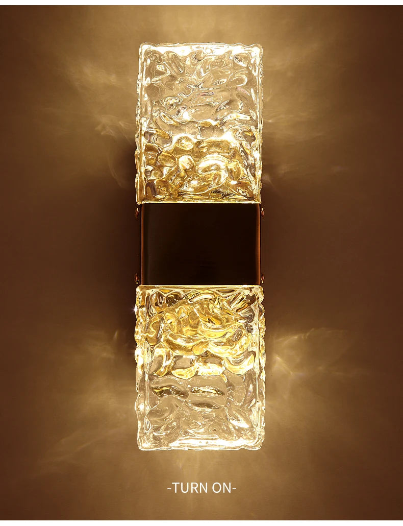 Corrugated Crystal Wall Lamps Modern LED Lighting Indoor Wall Sconces Living Room TV Background Bedroom Aisle Home Decor Lustre