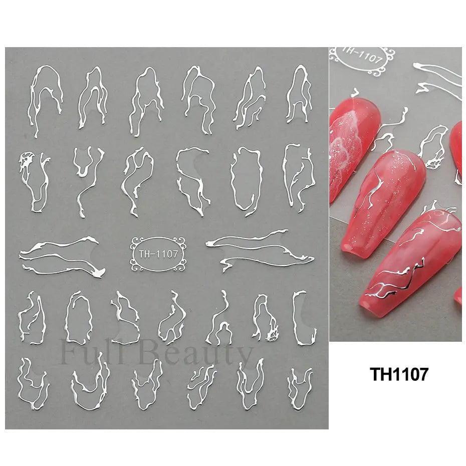 Nail Stickers Halloween Series Bat Skull Bone Ghost Pumpkin Pattern 3D Self Adhesive Decals For Nails Manicure Decoration LATH