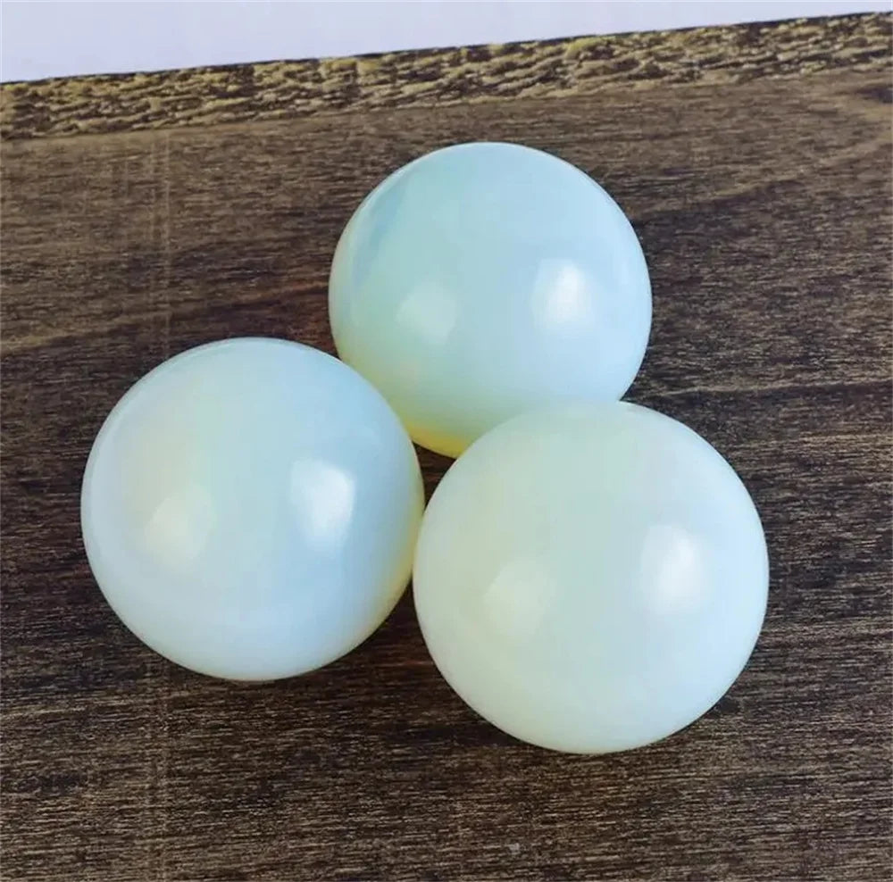 Natural White Opal Crystal Sphere Ball Energy Stone Healing Sphere Decor Meditation Spiritual Healing