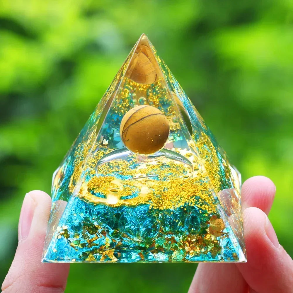 Crystals Stone Orgone Pyramid Energy Generator Natural Amethyst Peridot Reiki Chakra Meditation Tool Room Decor Christmas Gifts
