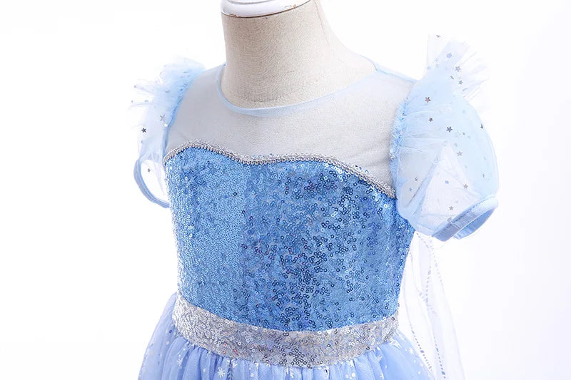 Disney Girl Elsa Role Playing Dress Light Up Kid Halloween Frozen Carnival Apparel Girls Birthday Cosplay Princess Glowing Dress