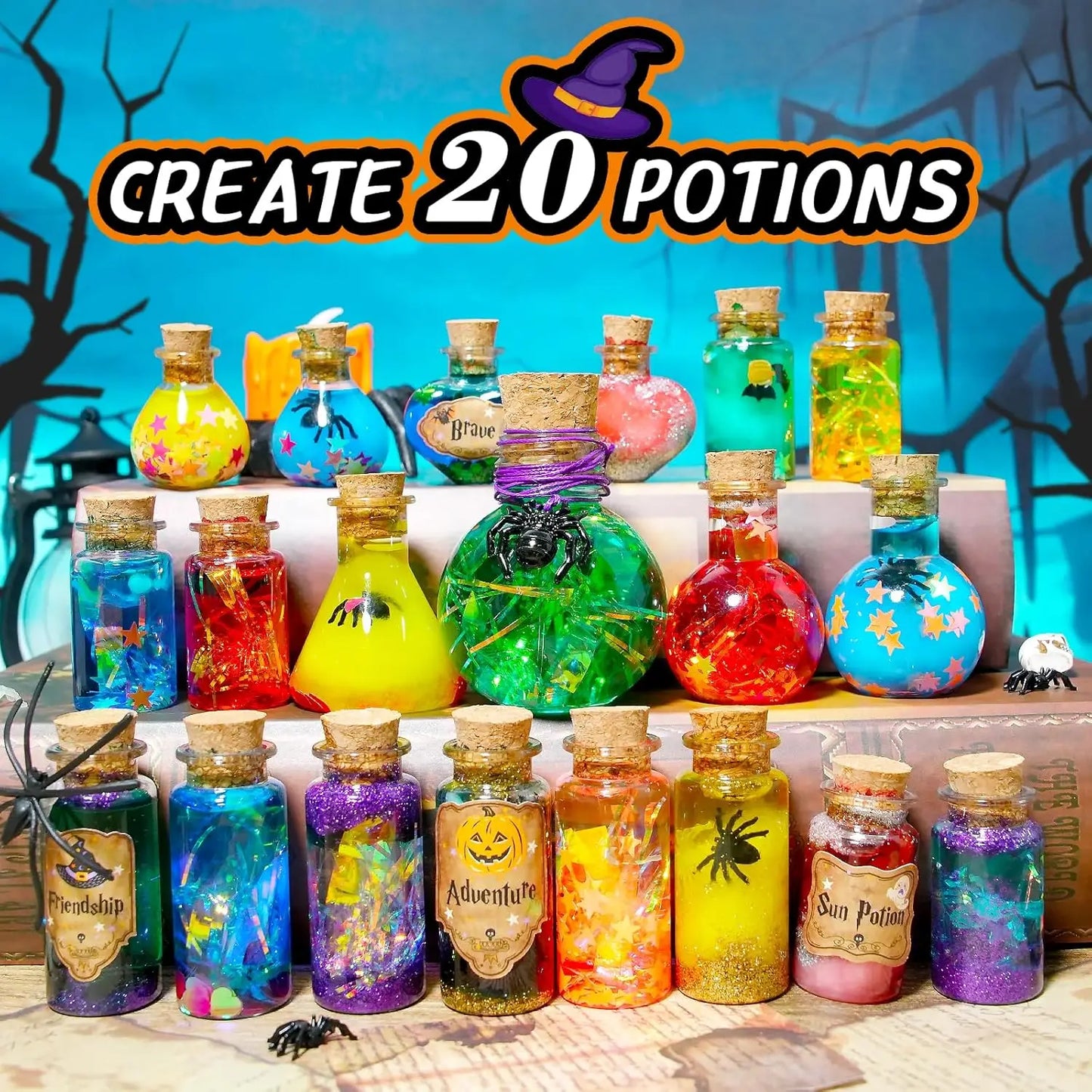 DIY Fairy Magical Potions Kit Horror Halloween Christmas Gifts Witches' Magical Color Changing Freezing Potions Art Craft Kit