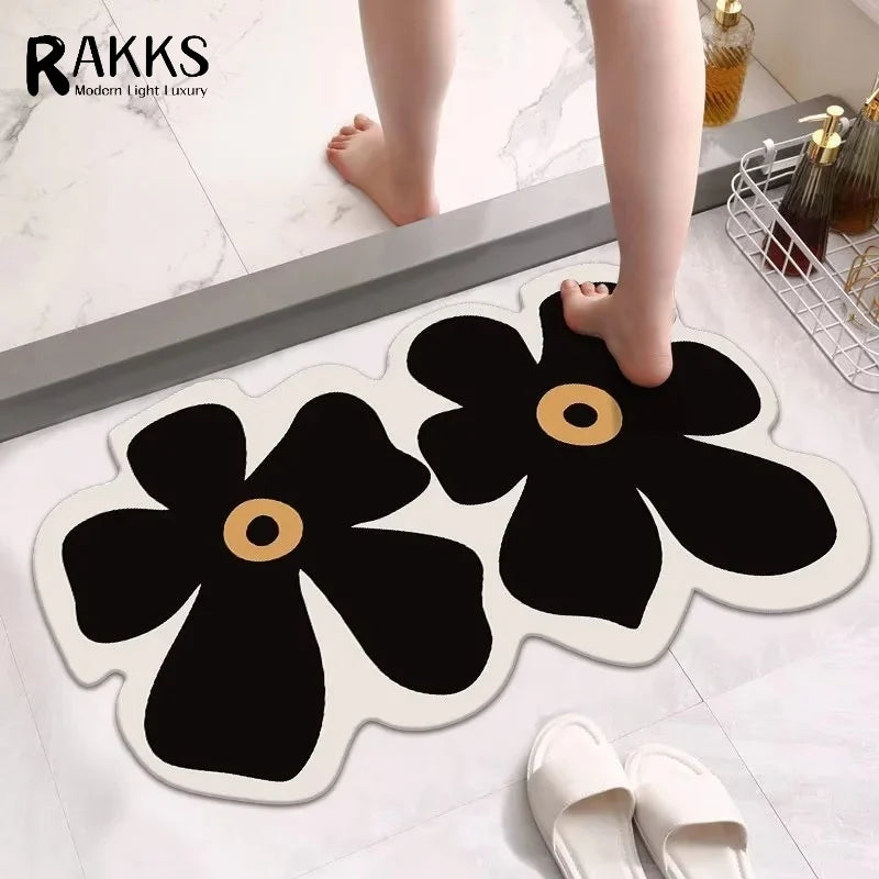 RAKKS Home Carpet Rug Diatom Mud Bath Mat Super Absorbent Bathroom Rug, Quick Dry Floor Mat for Wet Area, Easy Clean