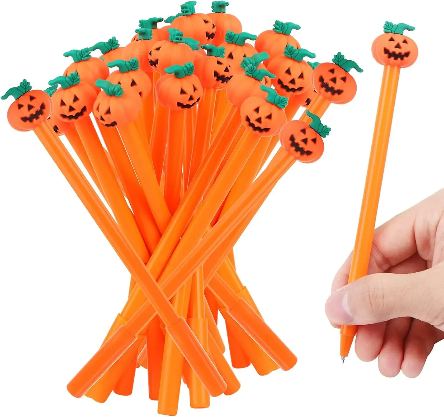 24 Pcs Halloween Pumpkin Gel Ink Pen 0.5 Mm Orange Cute Pumpkin Writing Tools