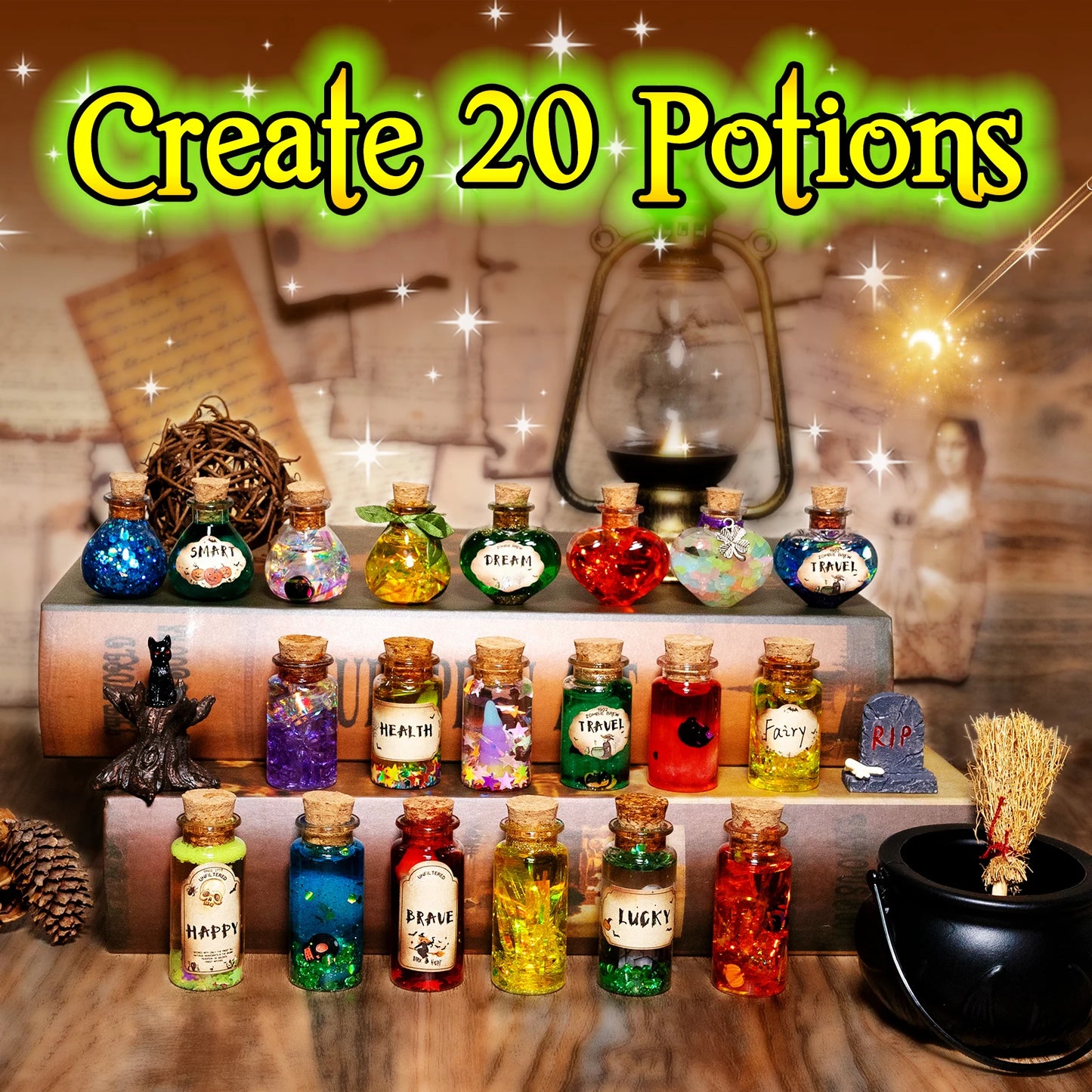 DIY Fairy Magical Potions Kit Horror Halloween Christmas Gifts Witches' Magical Color Changing Freezing Potions Art Craft Kit