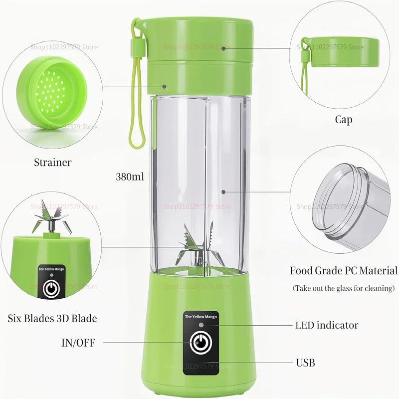 Electric Juicer Mini Portable Blender Fruit Mixers Fruit Extractors Multifunction Juice Maker Machine Blender Smoothies Mixer