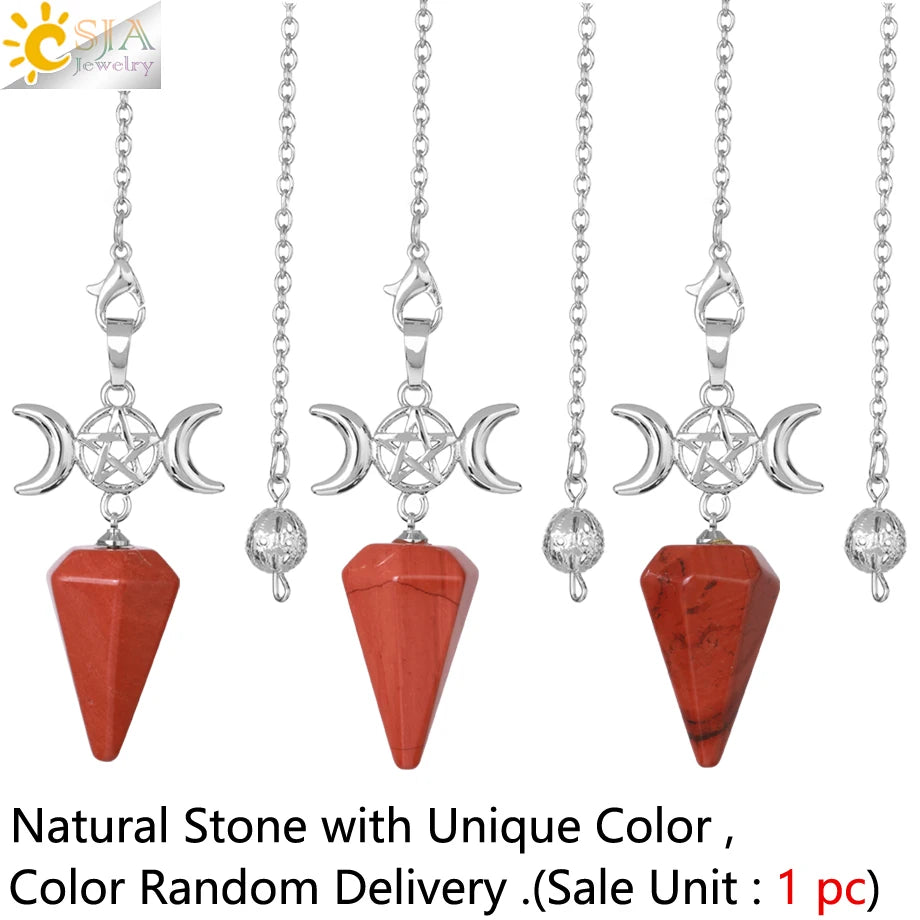 Healing Spiritual Crystal Pendulum Reiki Natural Stone Pendant Cone Penulum Pendulos for Dowsing Divination Healing Jewelry S962