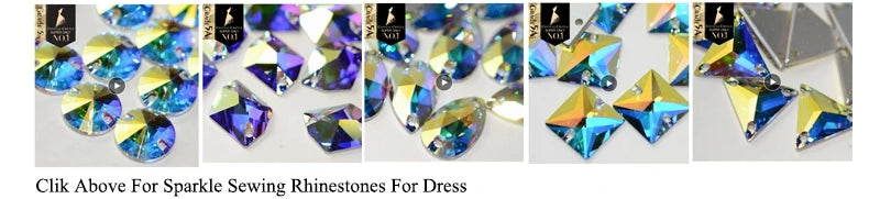 Crystal Castle Shiny Big Size Acrylic Holes Mirror Stones Sew On Strass Latin Dress Dance Wears Flat Rhinestones for Clothing